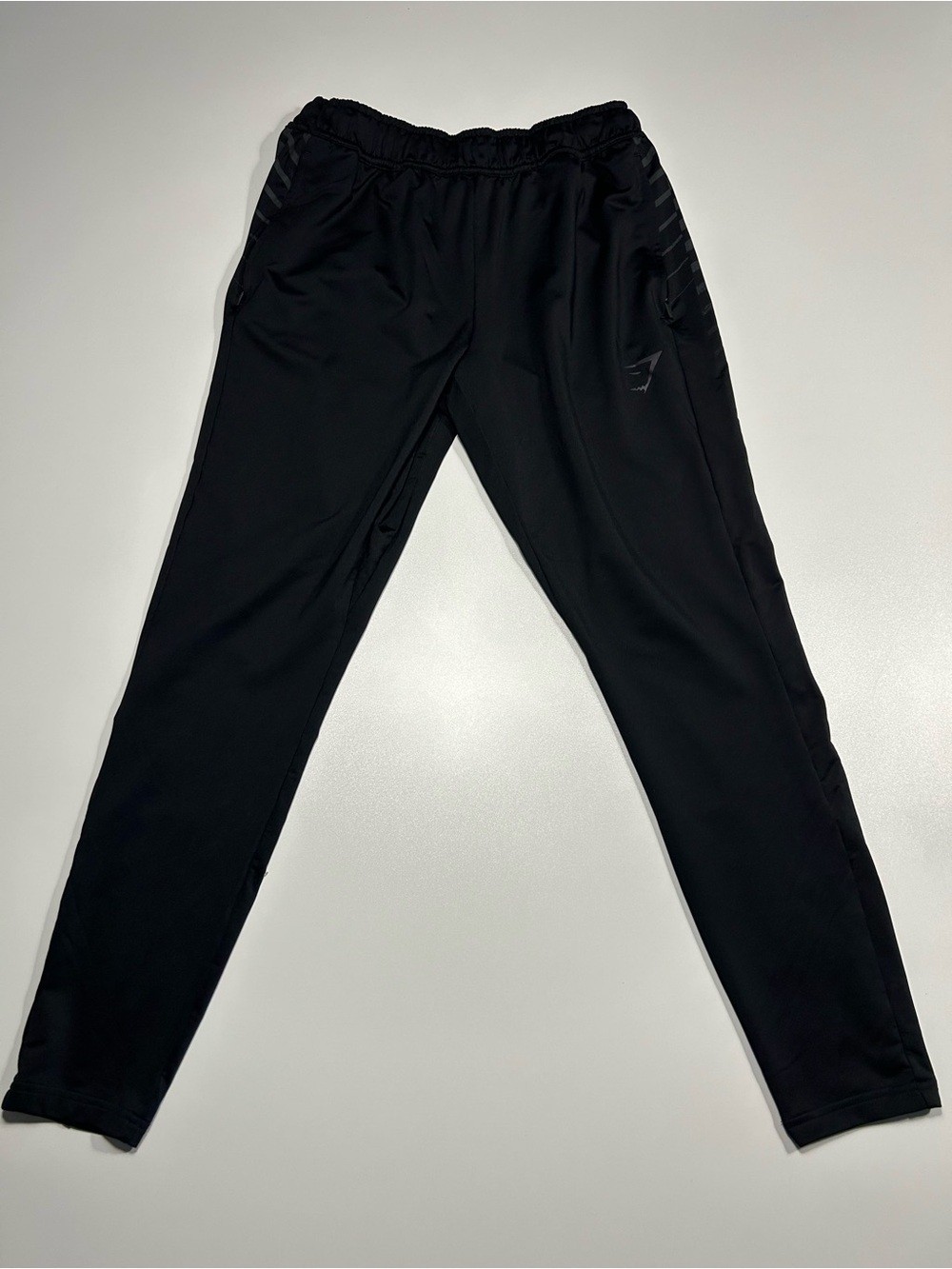 Gymshark Black Sport Stripe Slim Fit Knit Joggers Athletic Track Pants